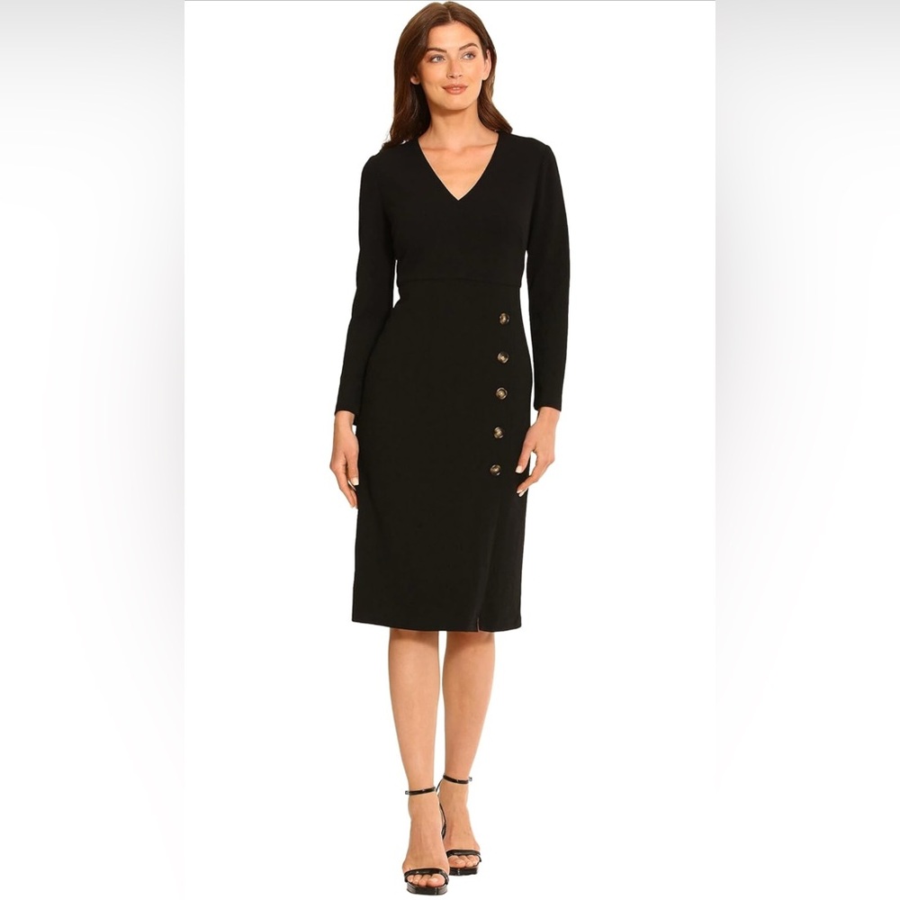 Maggy London V-Neck Midi Dress